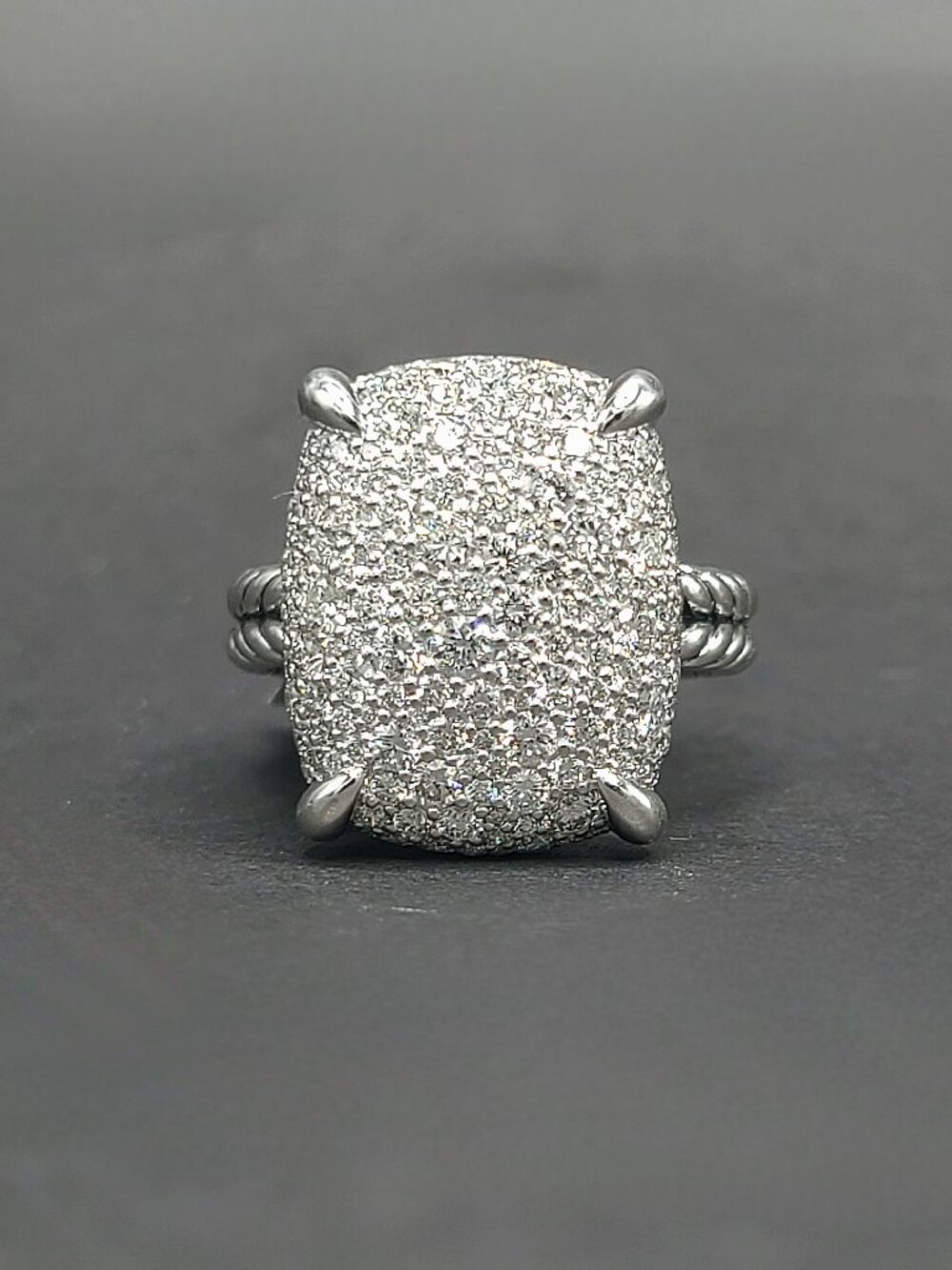 NWT David Yurman Chatelaine Elongated Ring in Sterling Silver w/ Diamonds - Sz 7 - Picture 5 of 12